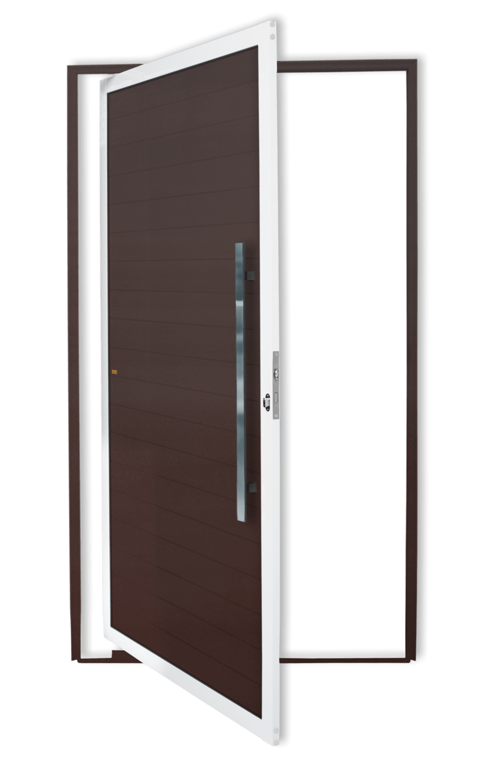 Porta Pivotante de Alumínio Lambril c/Puxador Linha Super-25 Mix Corten