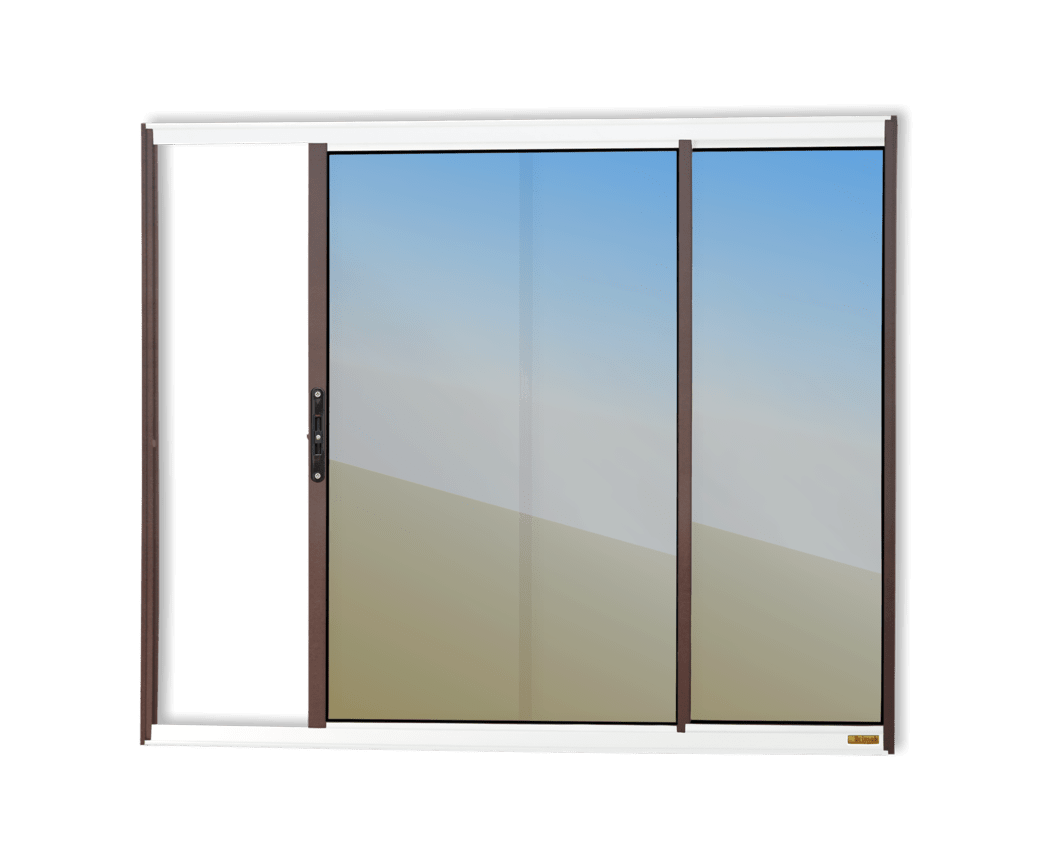 Janela de alumínio 2 Folhas Mix Corten