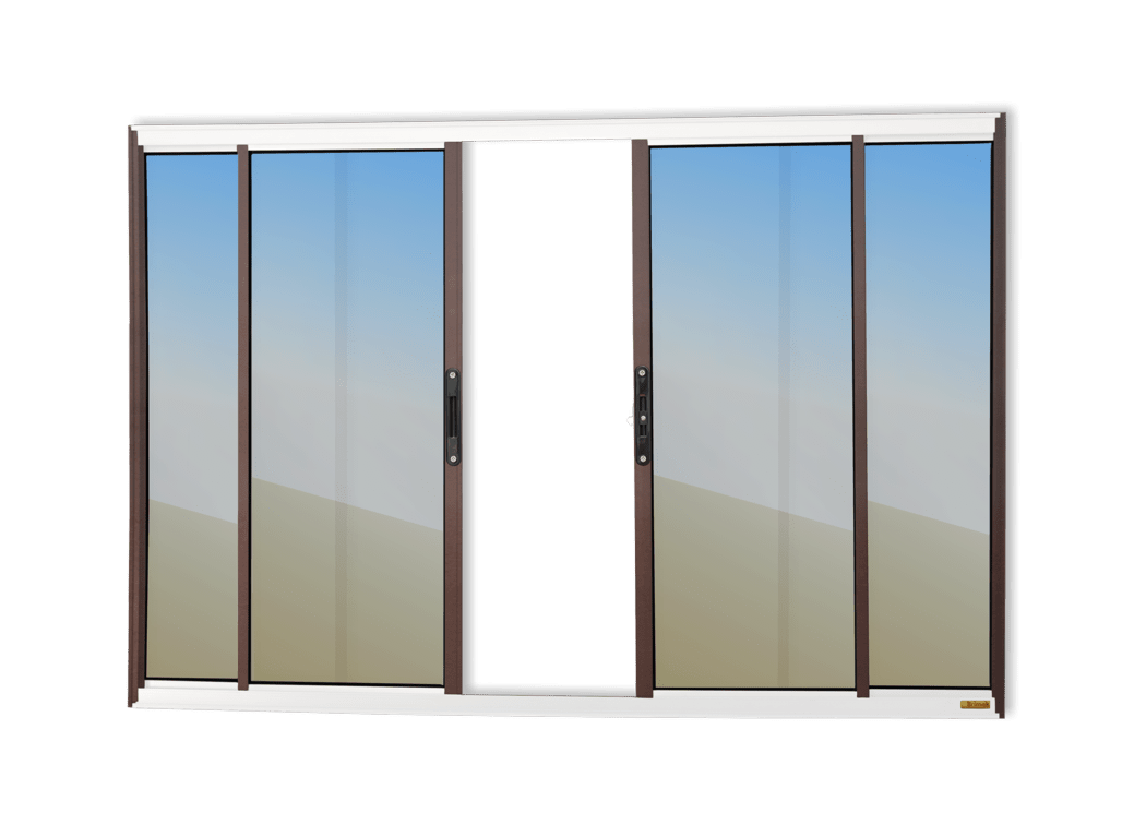 Janela de alumínio 4 Folhas Mix Corten