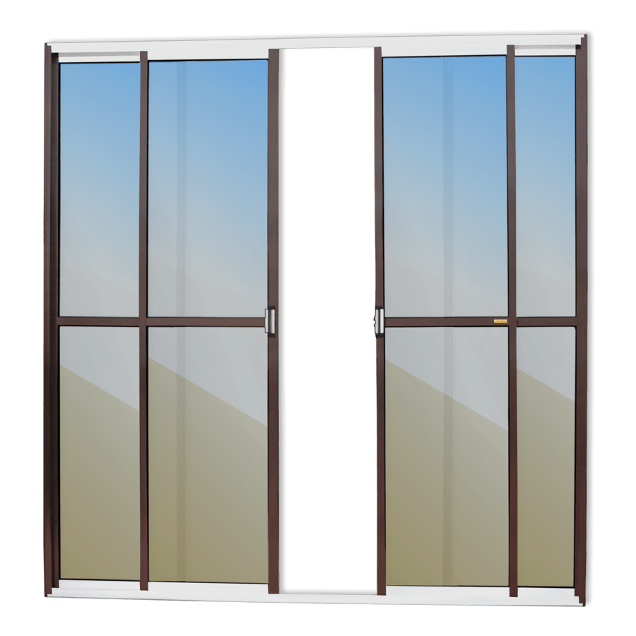 Porta Balcão de Alumínio 4 Folhas Mix Corten