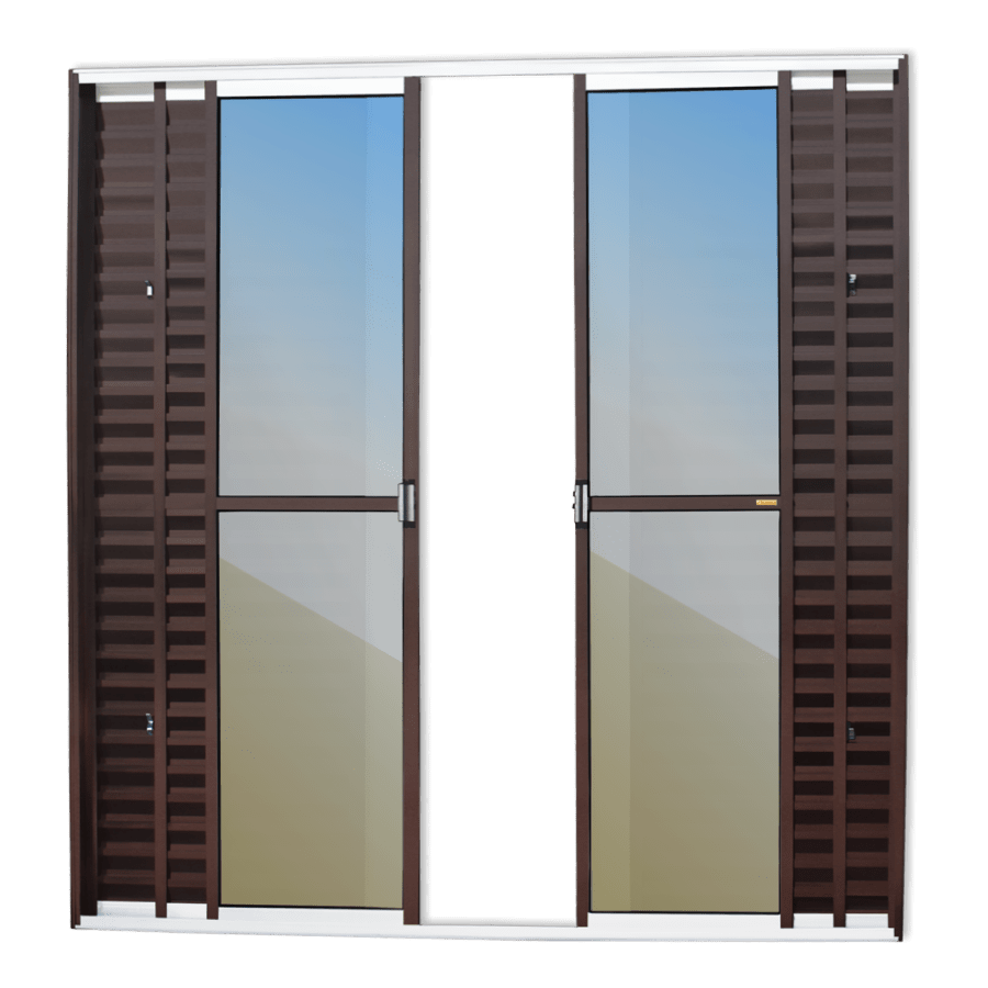 Porta Balcão de Alumínio 6 Folhas Mix Corten