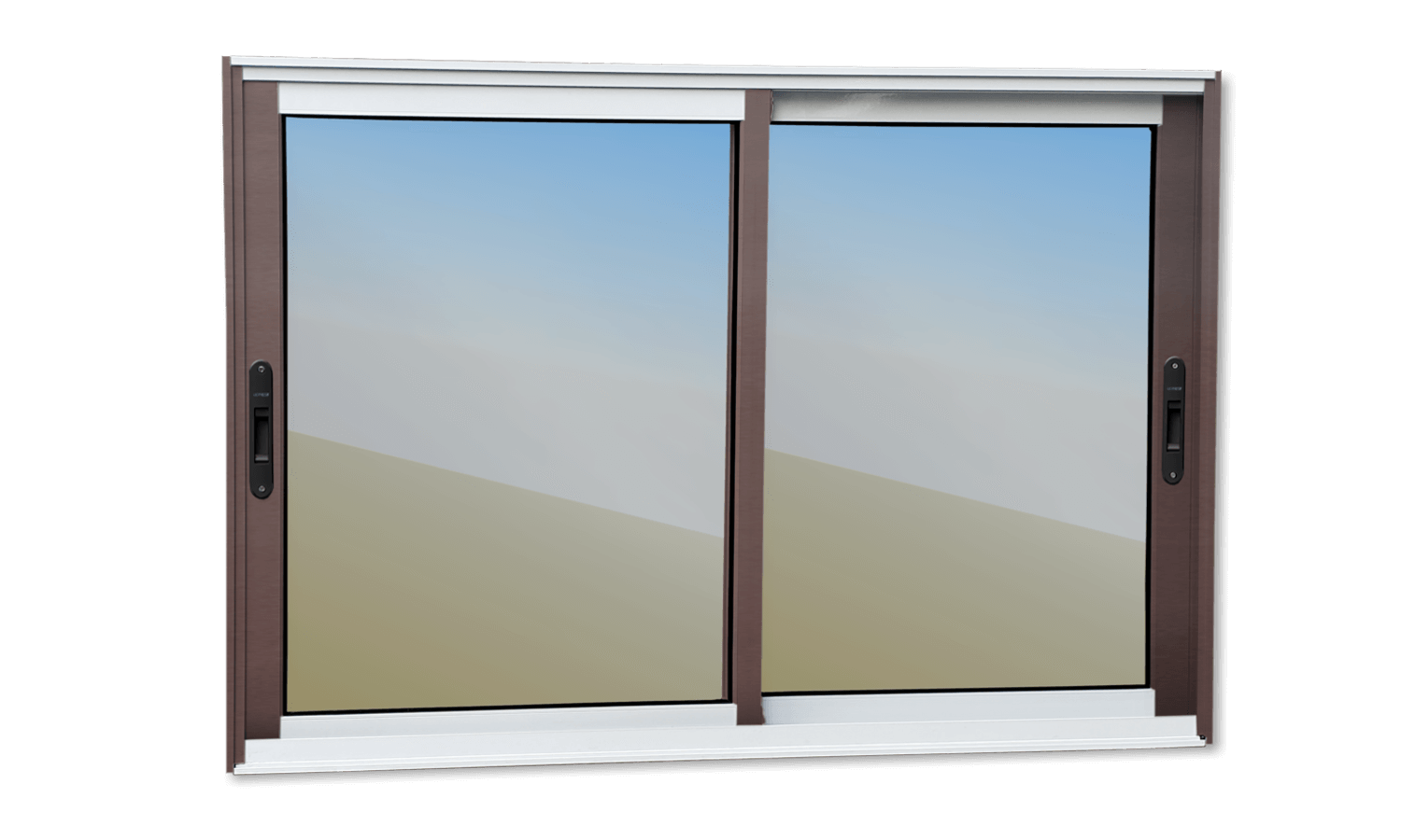 Janela de Alumínio 2 Folhas Elite Mix Corten