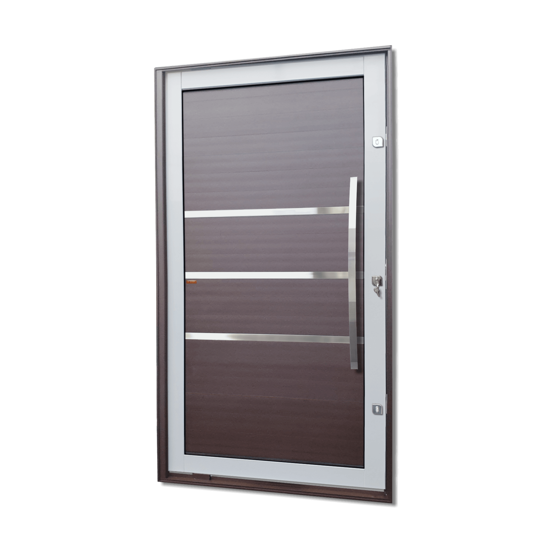 Porta Pivotante de Alumínio Evolution c/Puxador Linha Elite Mix Corten