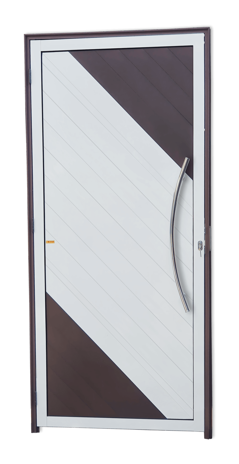 Porta de Alumínio Savana c/Puxador Linha Super-25 Mix Corten