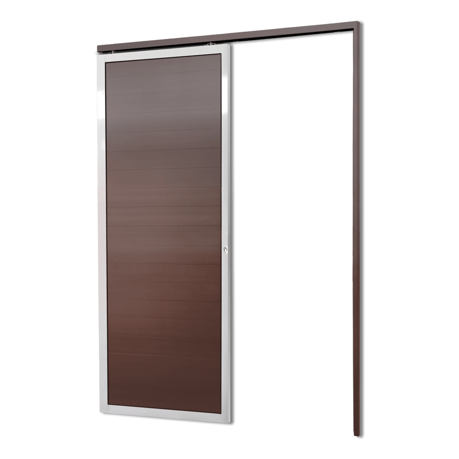 Porta de Alumínio Suspensa Lambril Linha L-25 Mix Corten