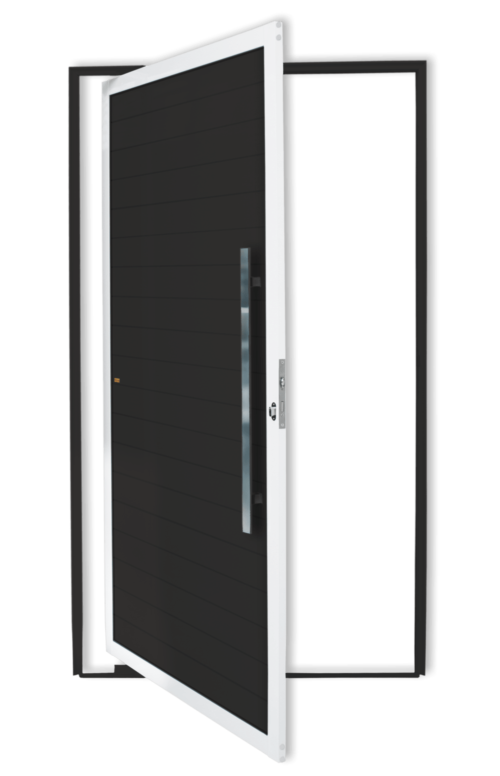 Porta Pivotante de Alumínio Lambril c/Puxador Linha Super-25 Mix Preto