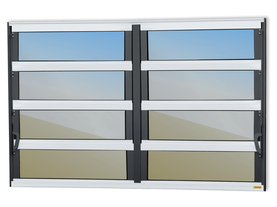 Basculante de Alumínio Elite 2 seções (2F+6M) Mix Preto