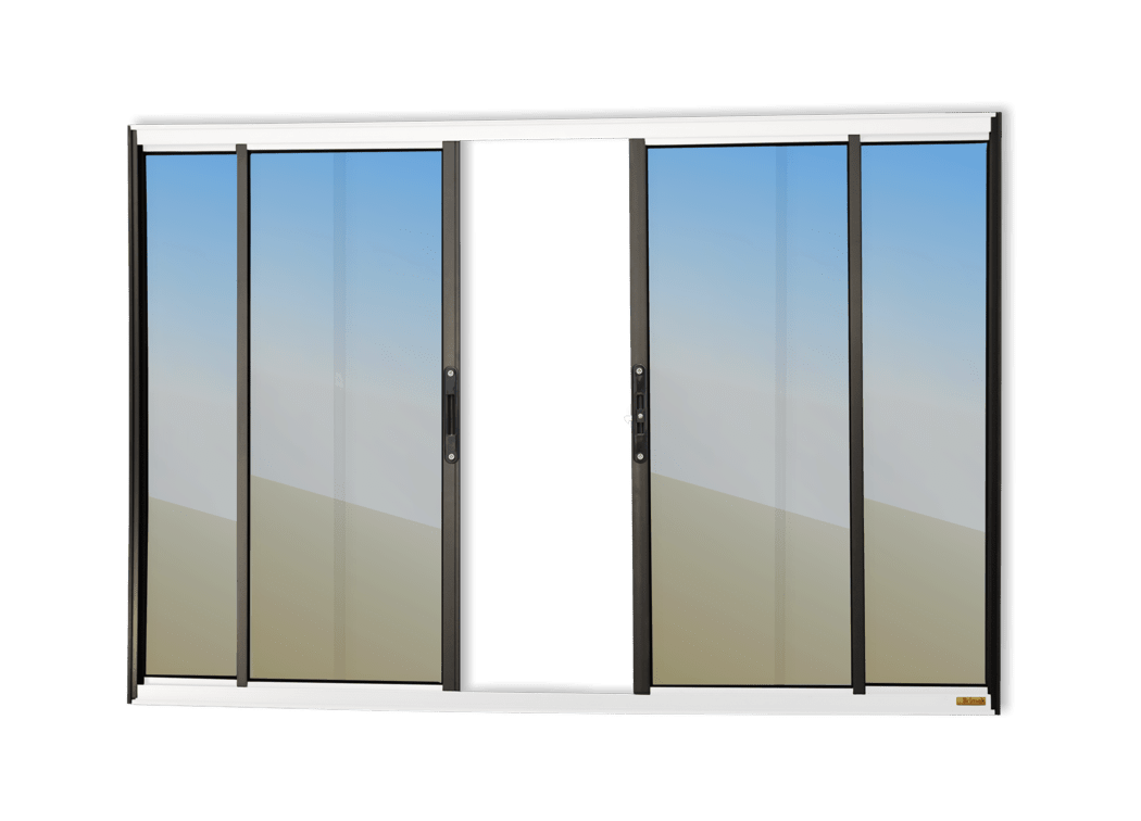 Janela de alumínio 4 Folhas Mix Preto