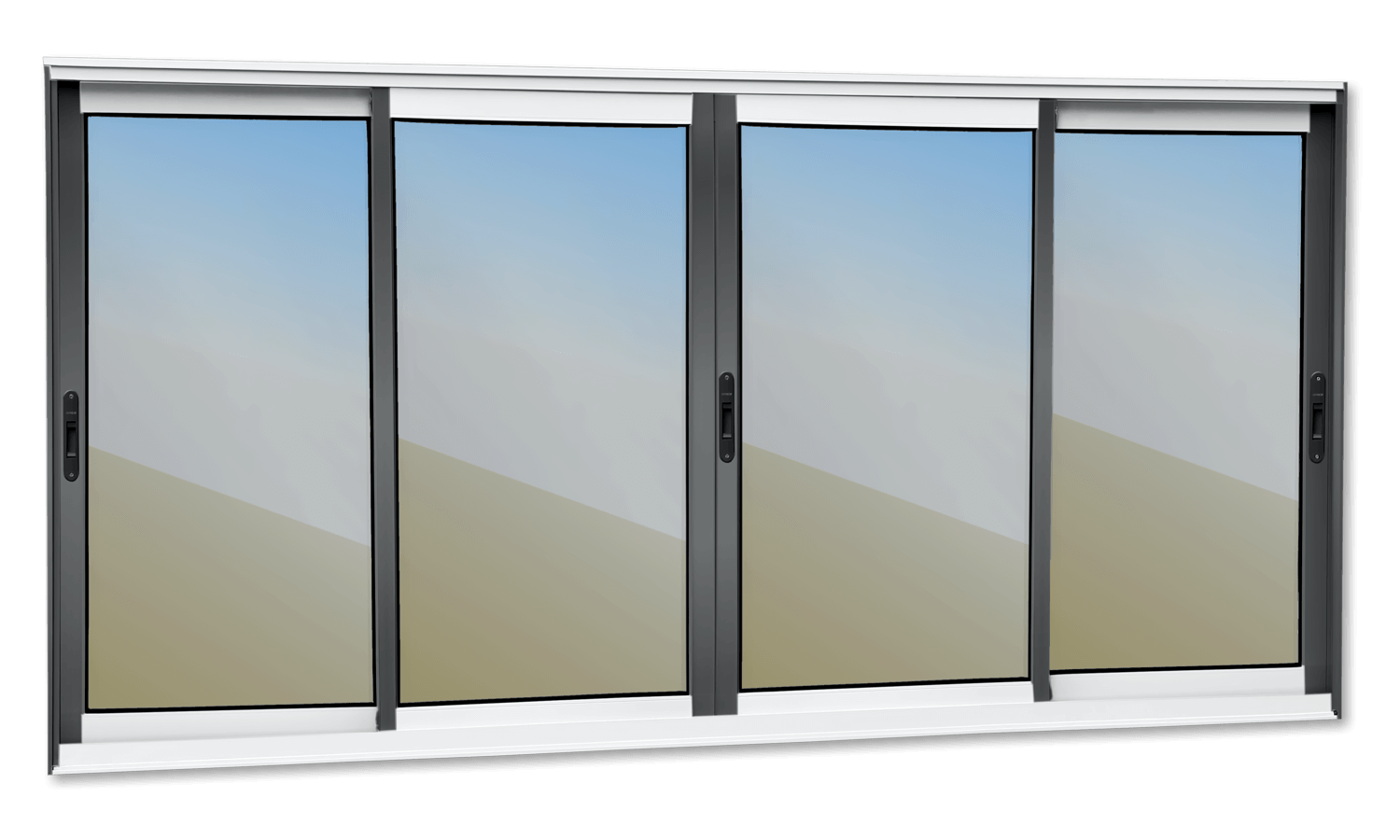 Janela de Alumínio 4 Folhas Elite Mix Preto