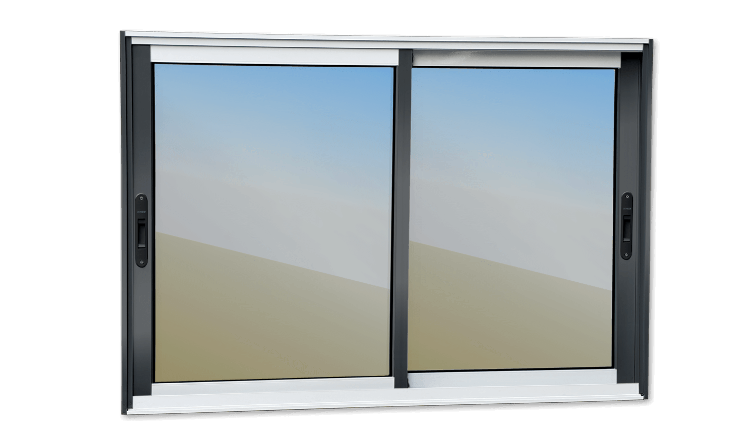 Janela de Alumínio 2 Folhas Elite Mix Preto