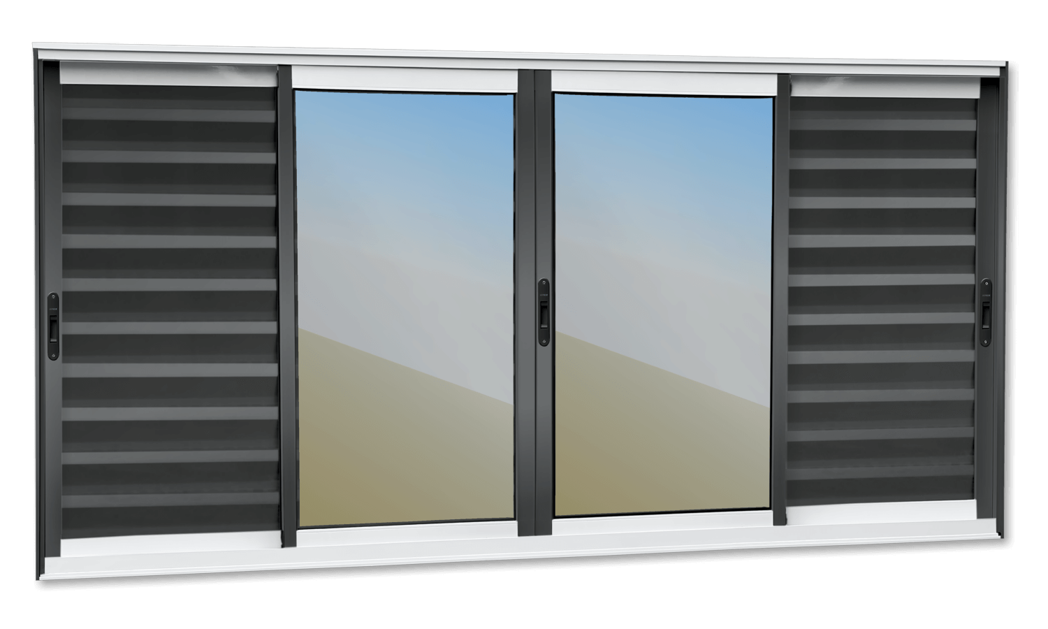 Veneziana de Alumínio 6 Folhas Elite Mix Preto