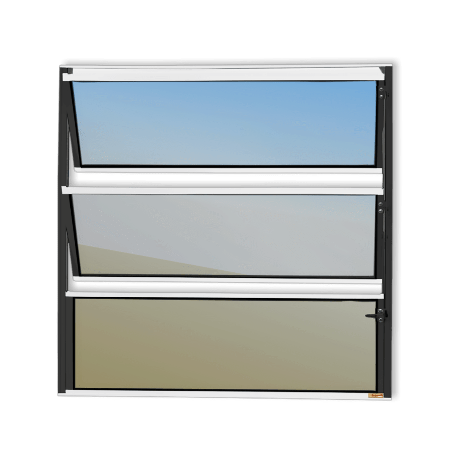 Basculante de Alumínio Master 1 seção (1F+2M) Mix Preto