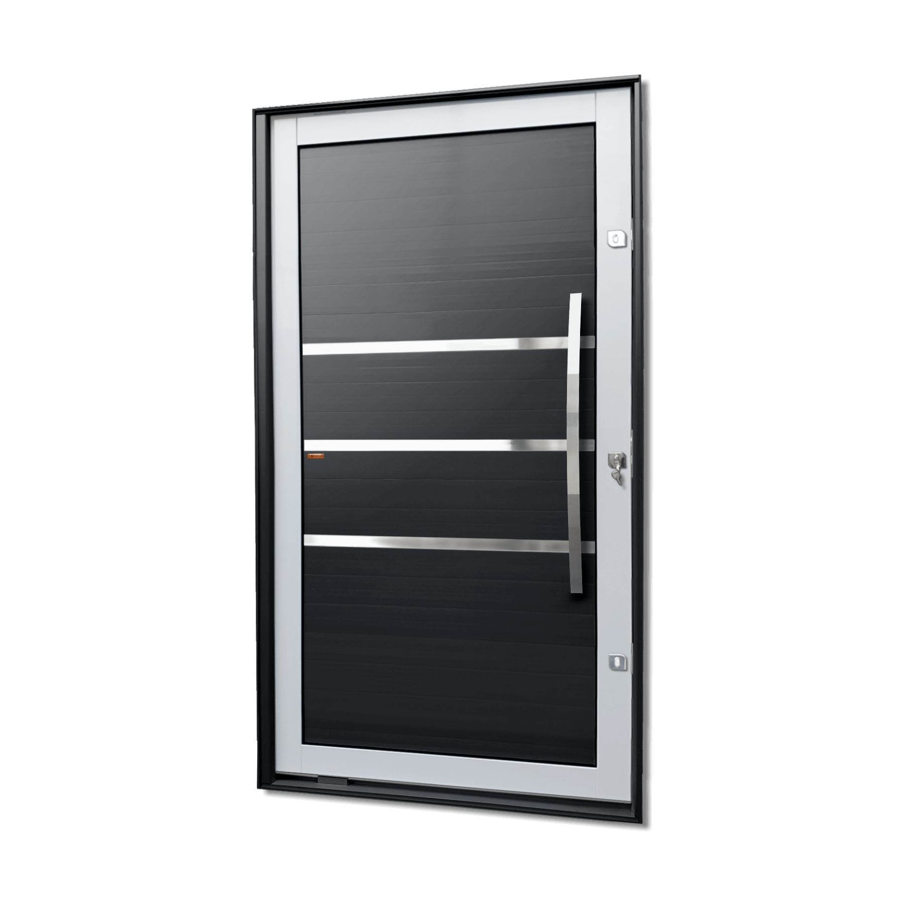 Porta Pivotante de Alumínio Evolution c/Puxador Linha Elite Mix Preto