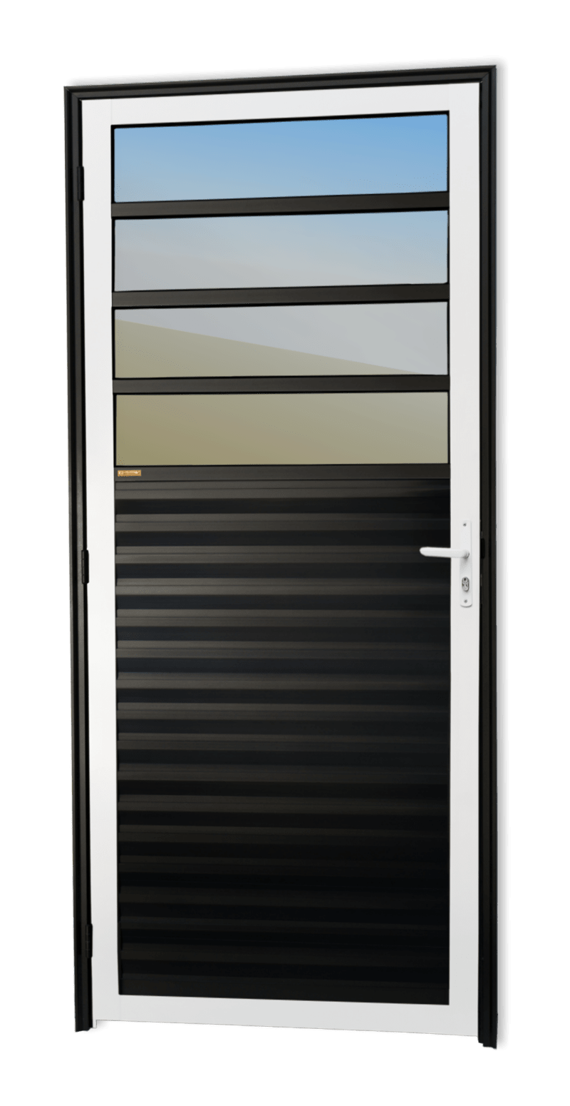 Porta de Alumínio Cozinha Linha Super-25 Mix Preto