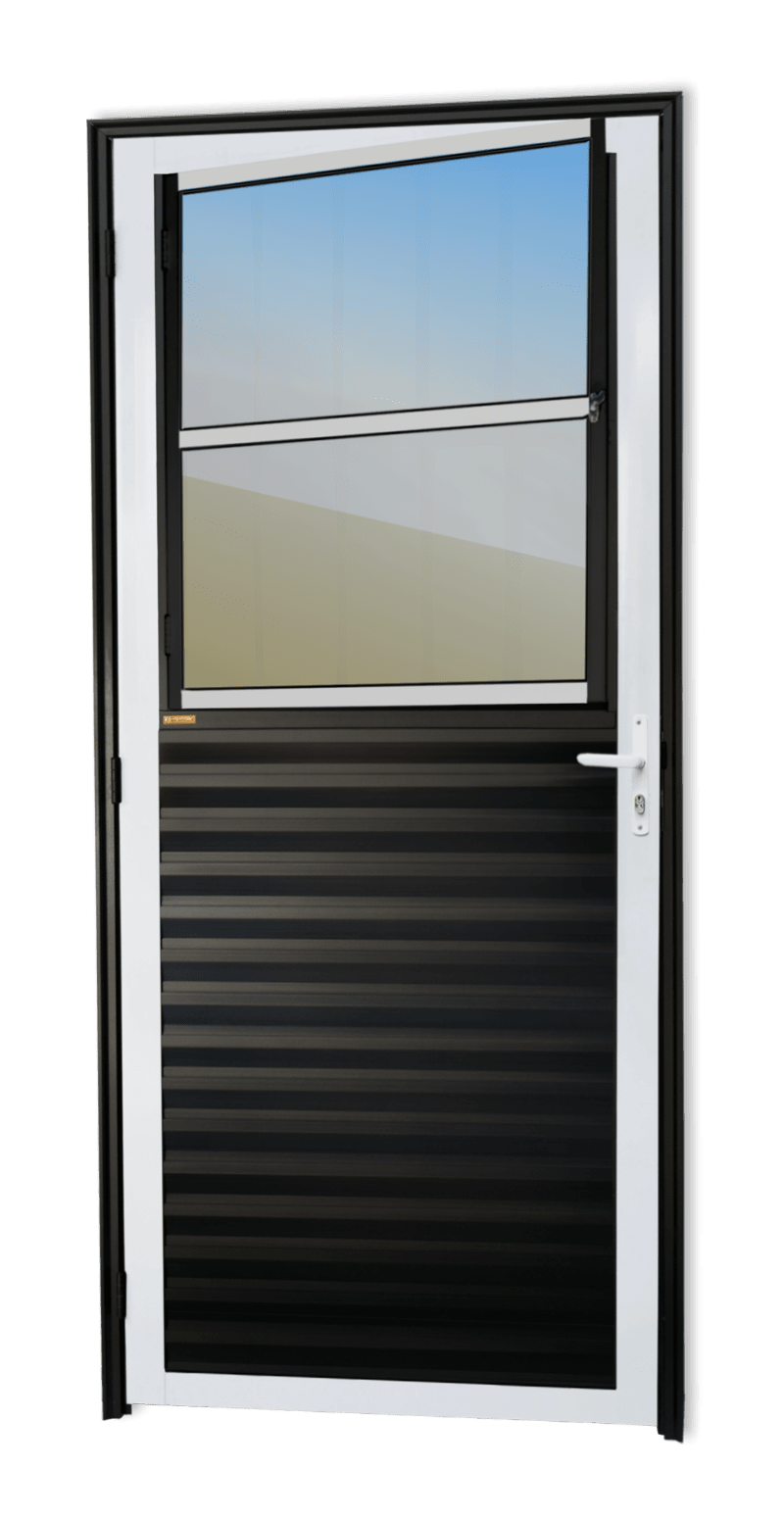 Porta de Alumínio Sala Linha Super-25 Mix Preto