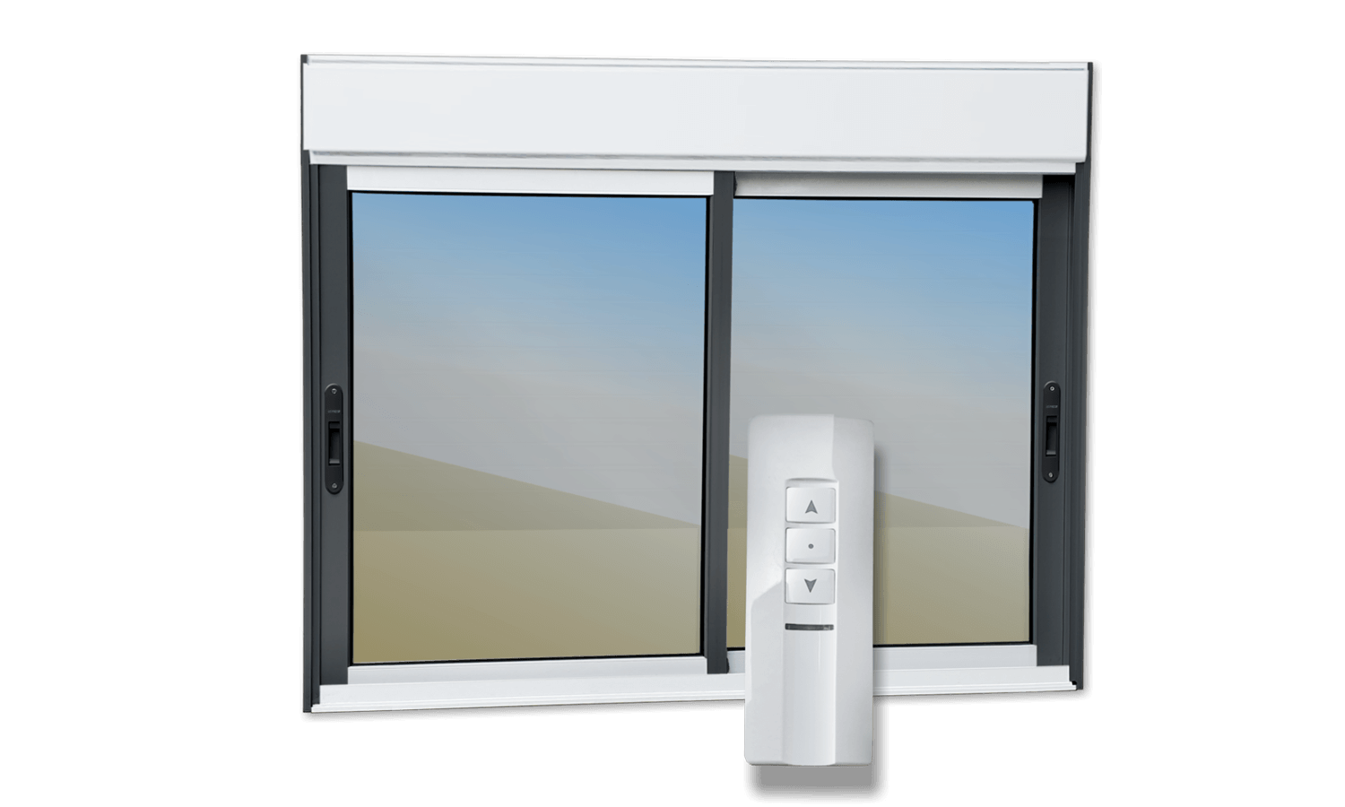 Janela Integrada de Alumínio Elite com Motor e Controle Remoto Mix Preto