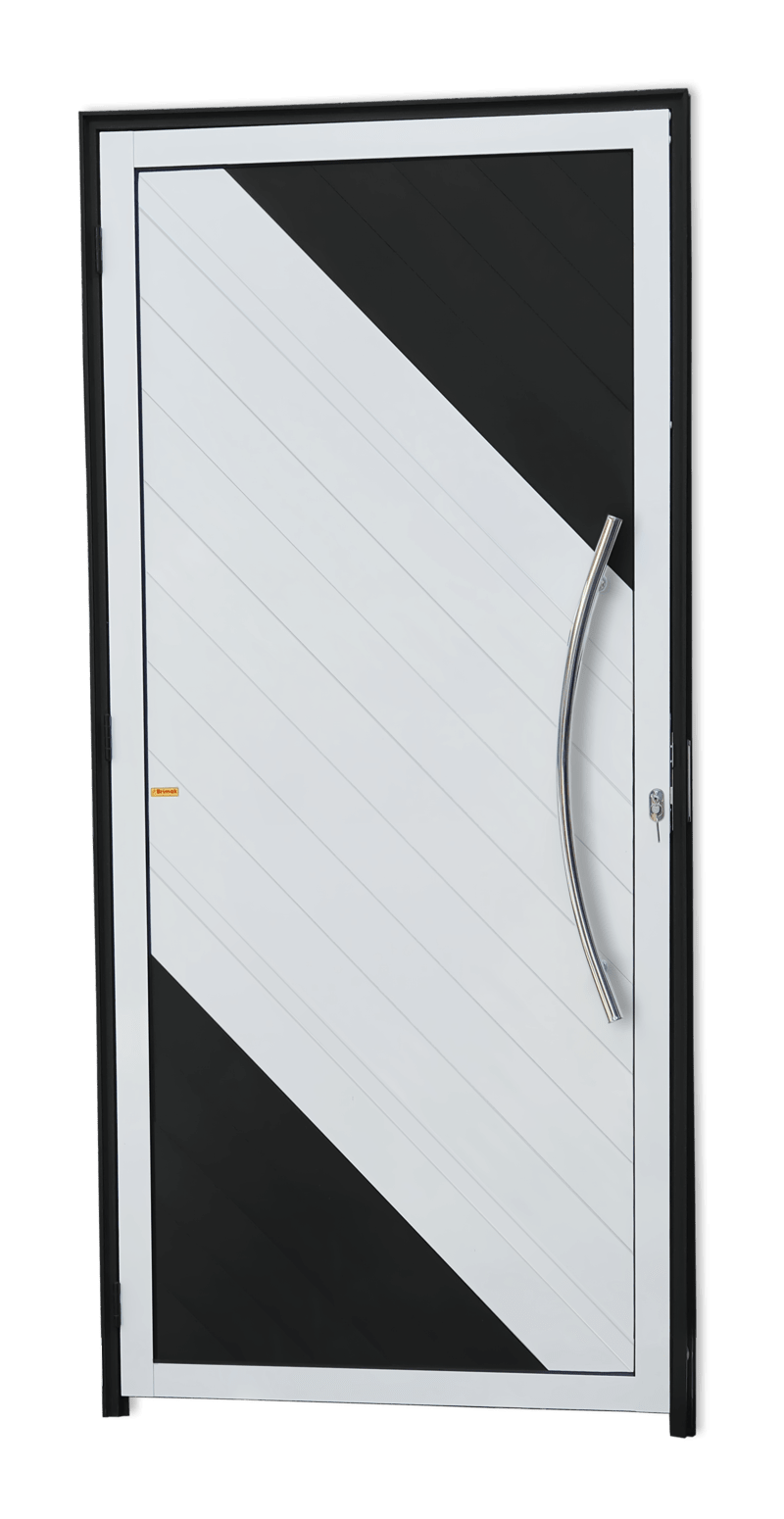 Porta de Alumínio Savana c/Puxador Linha Super-25 Mix Preto