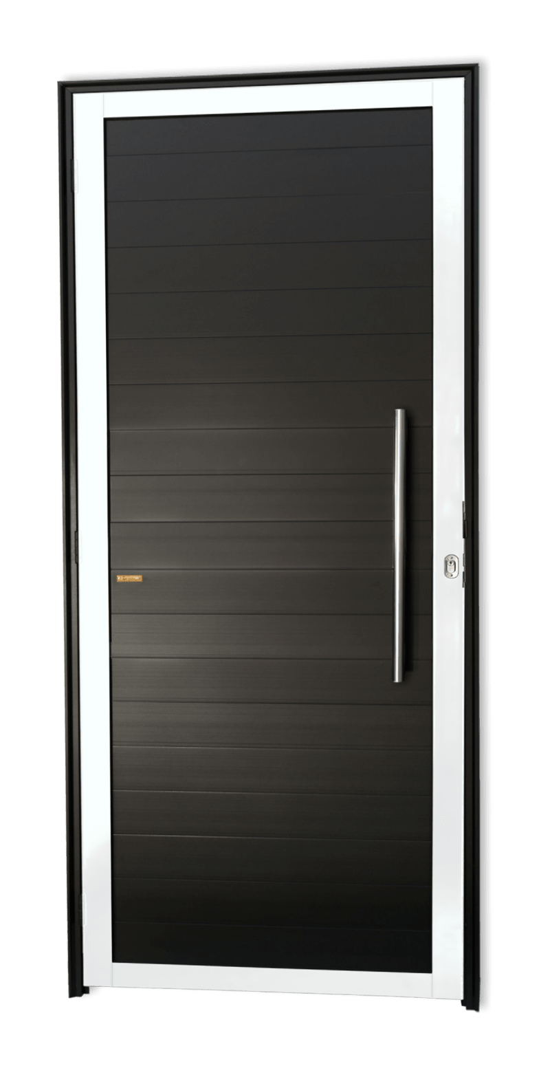 Porta de Alumínio Lambril c/Puxador Linha Super-25 Mix Preto