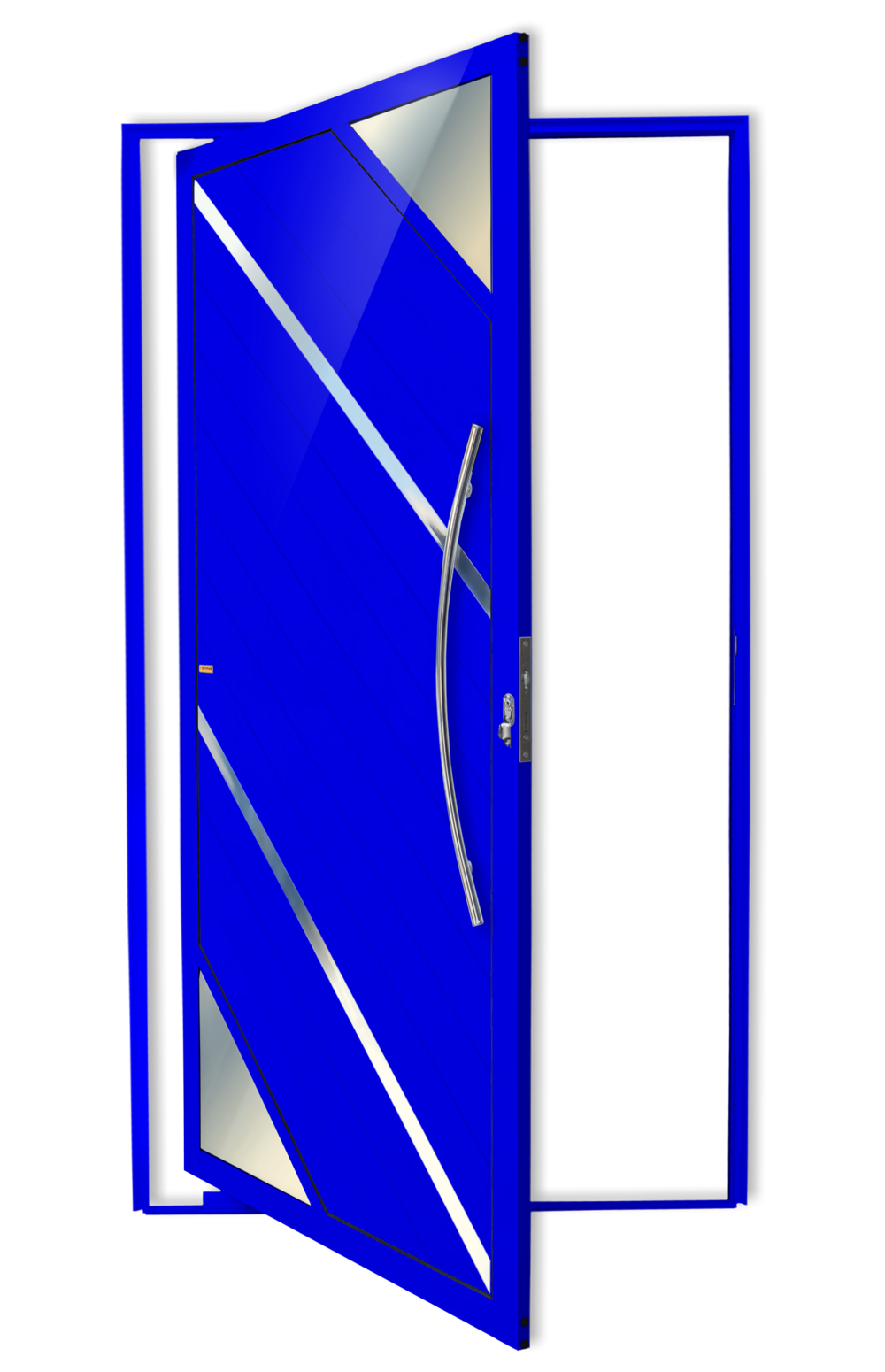 Porta Pivotante de Alumínio Oasis c/Puxador Linha Super-25 Azul