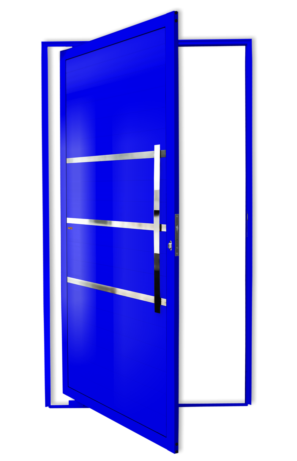 Porta Pivotante de Alumínio Evolution c/Puxador Linha Super-25 Azul