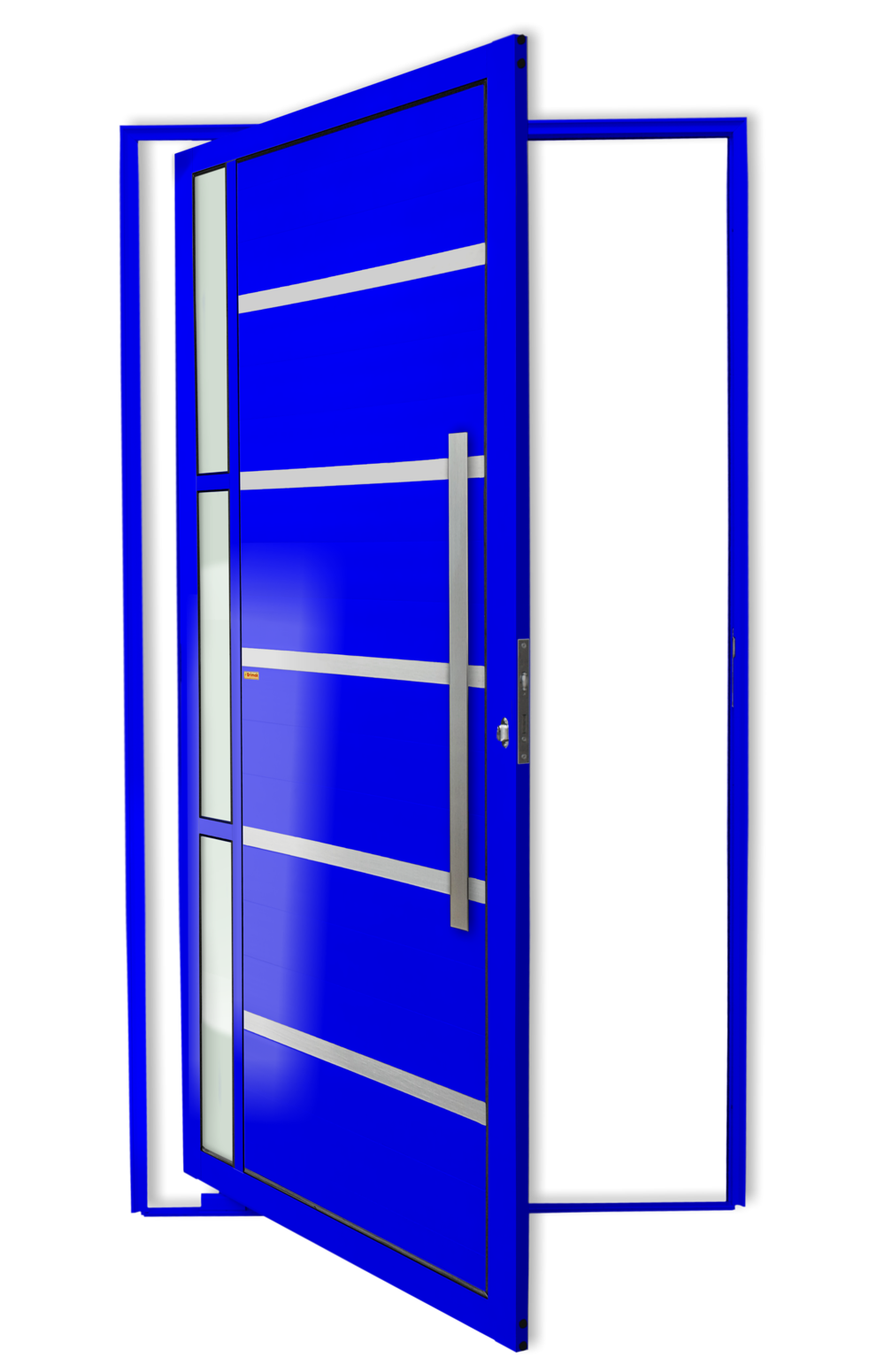 Porta Pivotante de Alumínio Miraggio c/Puxador Linha Super-25 Azul