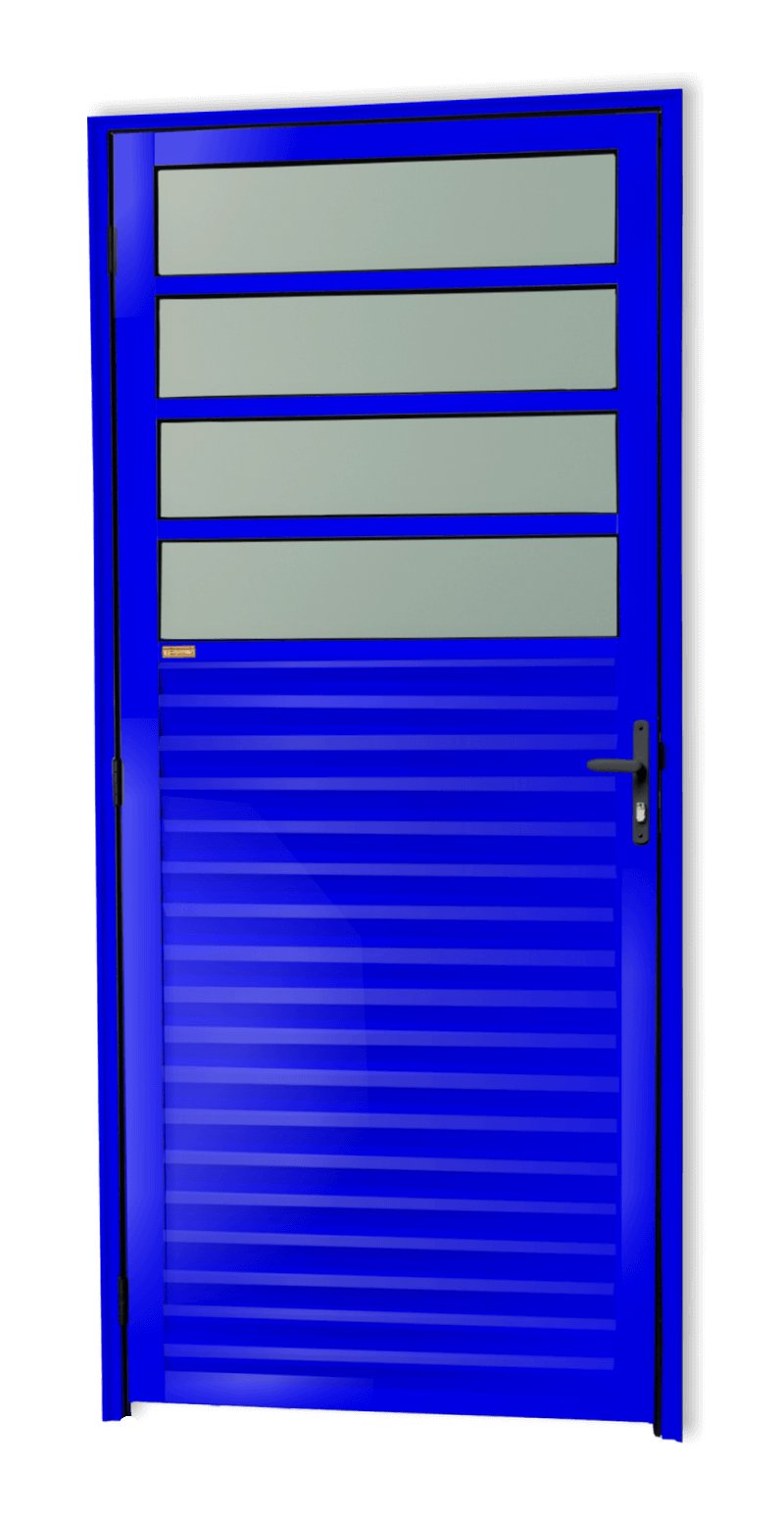 Porta de Alumínio Cozinha Linha Super-25 Azul