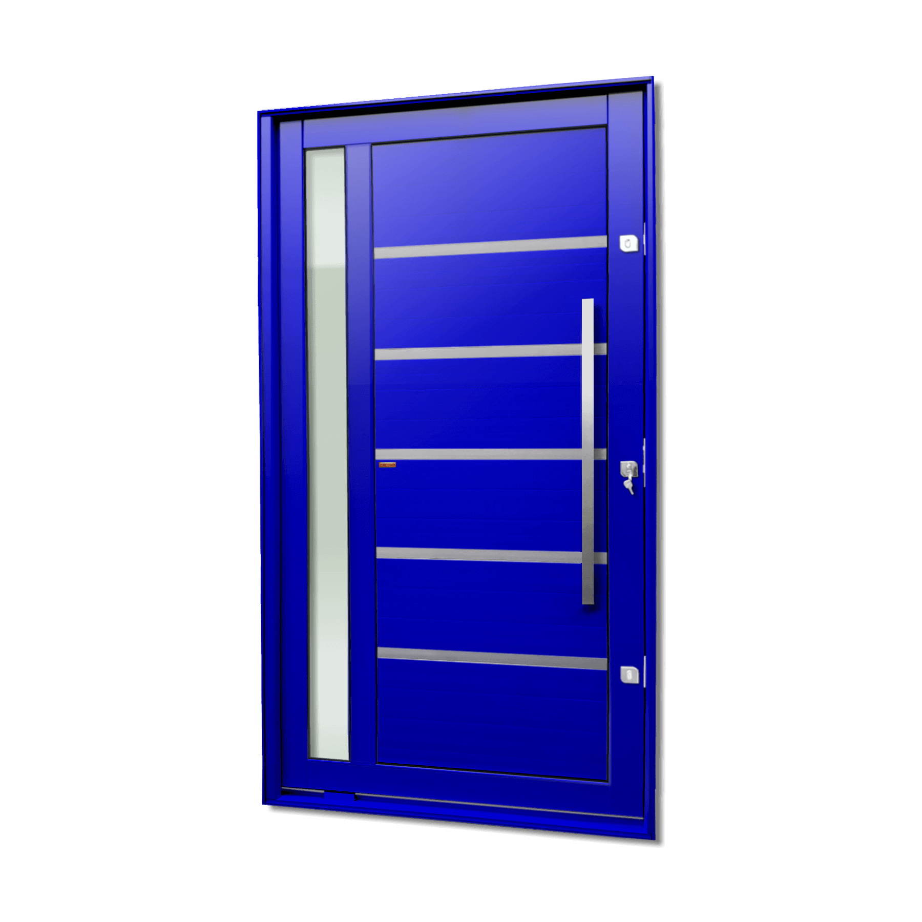 Porta Pivotante de Alumínio Miraggio c/Puxador Linha Elite Azul