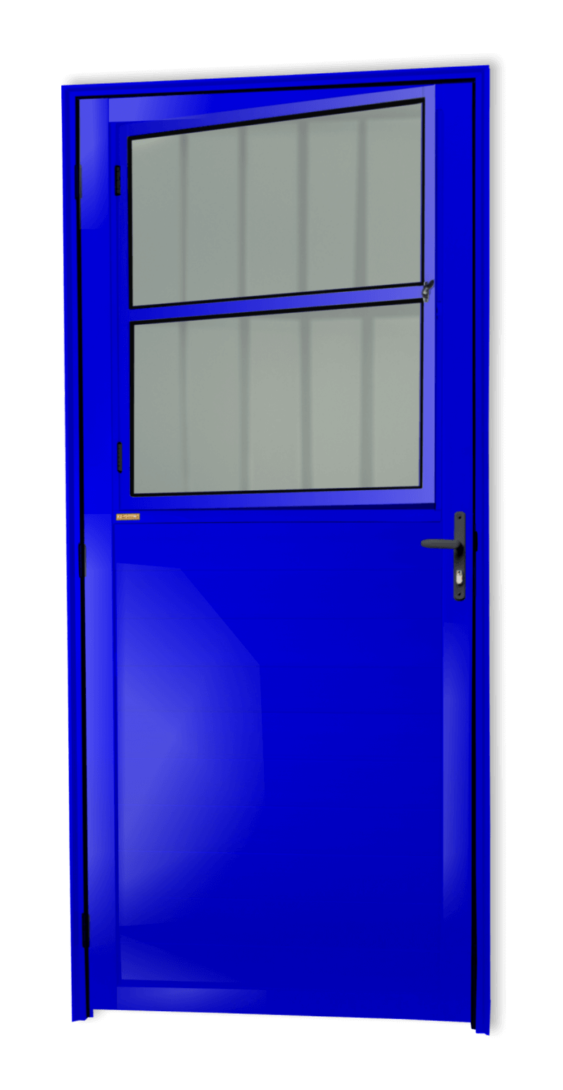 Porta de Alumínio Lambril c/grade Linha Super-25 Azul