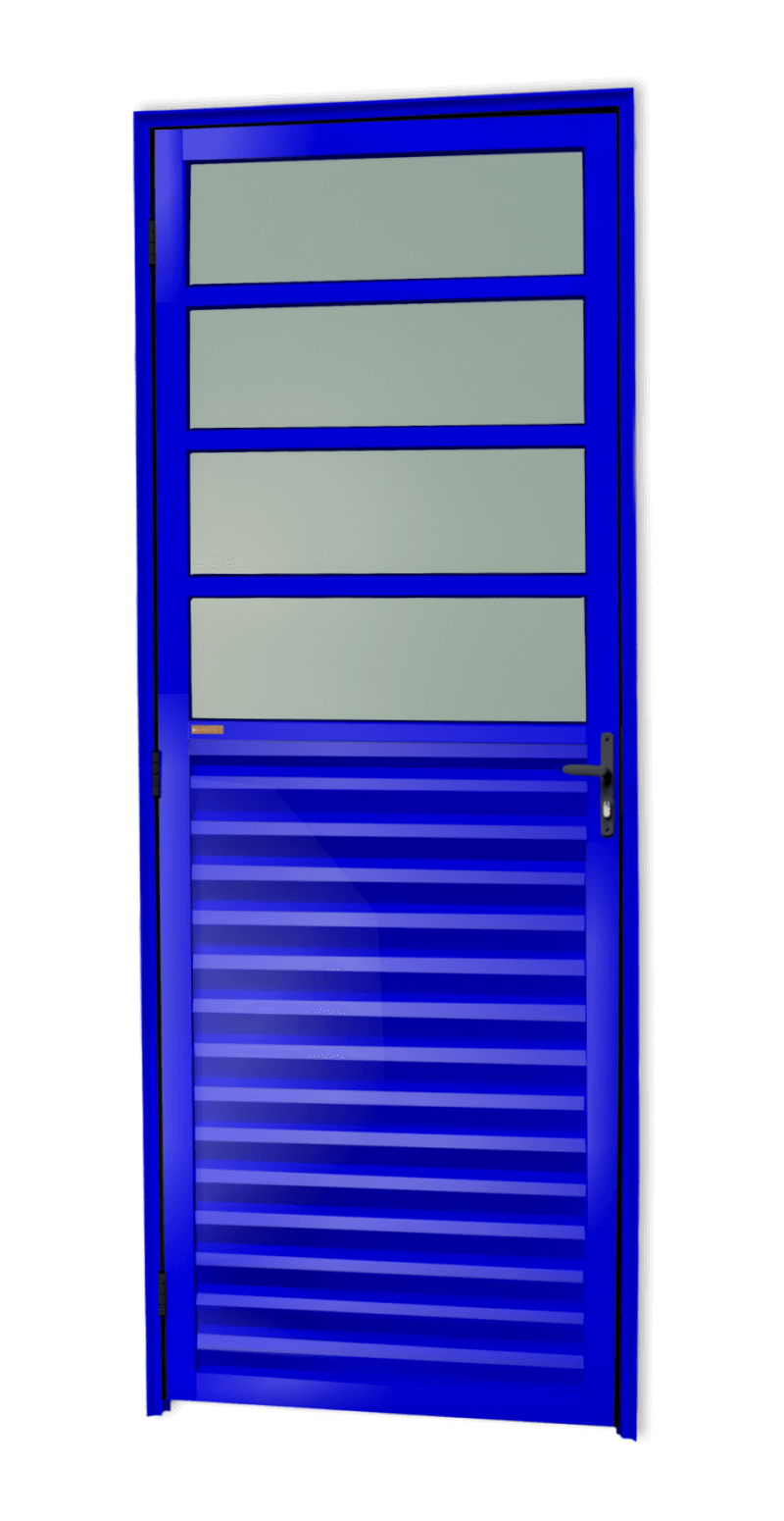 Porta de Alumínio Cozinha Linha L-25 azul