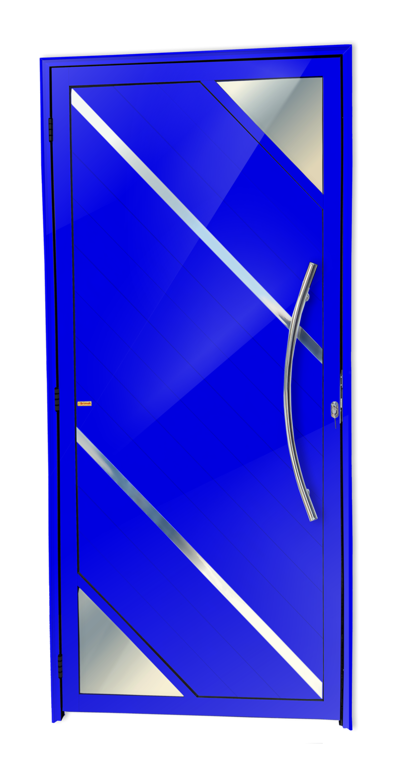 Porta de Alumínio Oasis c/Puxador Linha Super-25 Azul