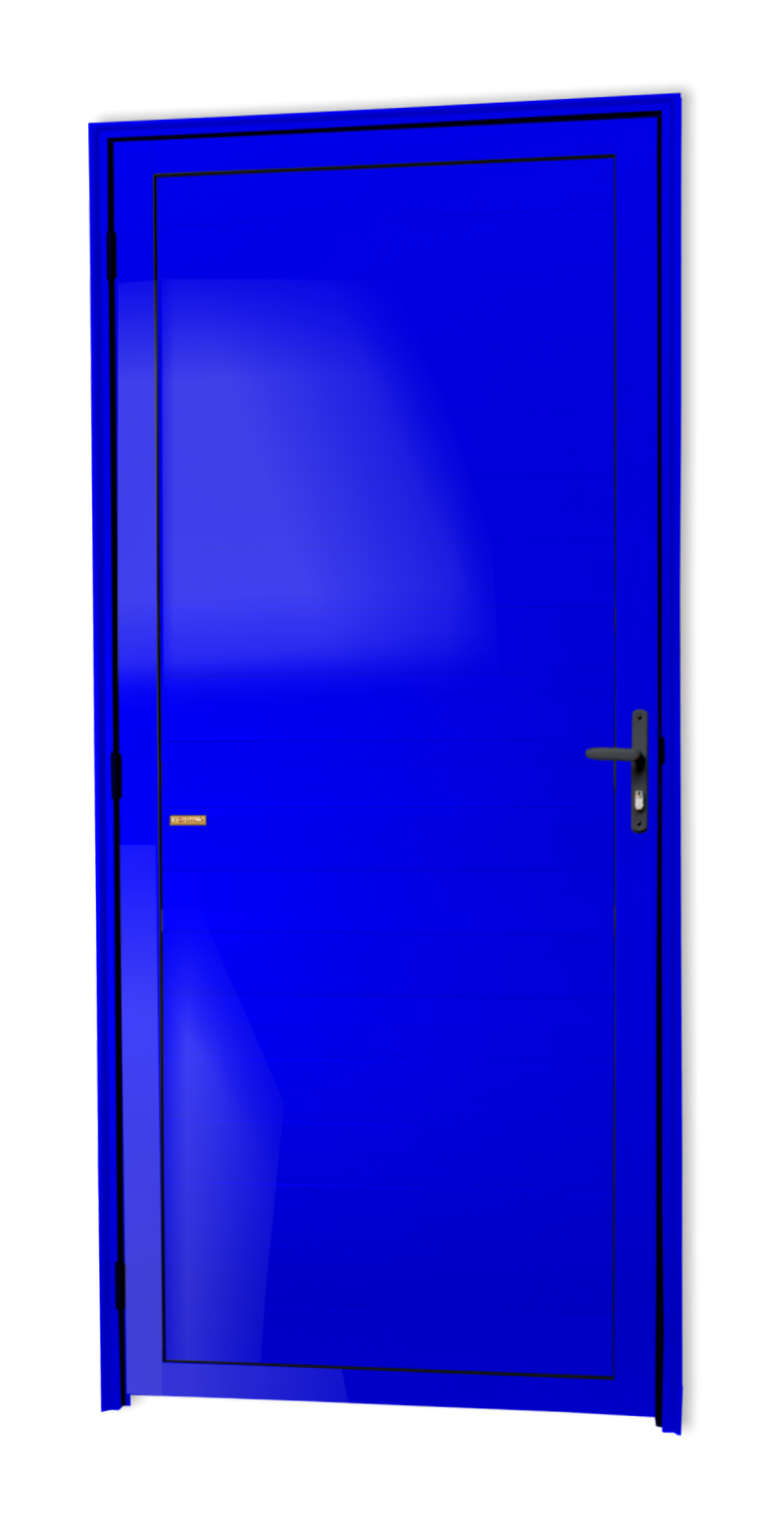 Porta de Alumínio Lambril Linha Super-25 Azul