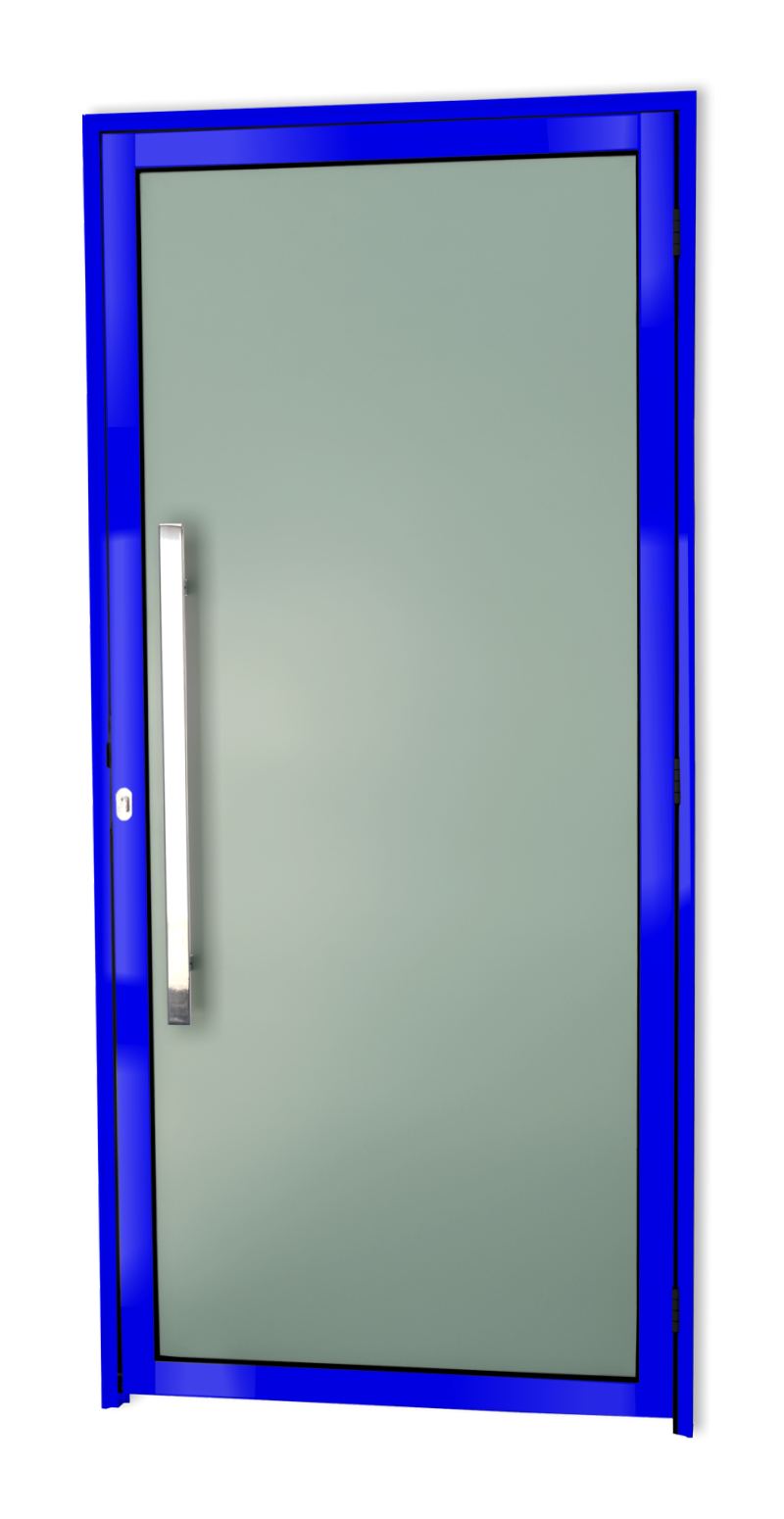 Porta de Alumínio Murano c/Puxador Linha Super-25 Azul