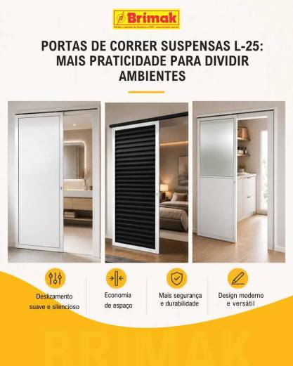 Portas de Correr Suspensas, solução inteligente