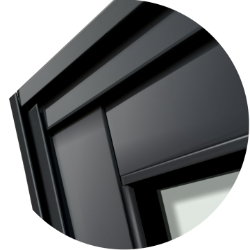 detalhe do canto superior da janela Preto