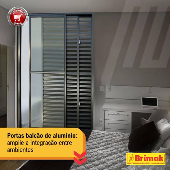 Portas Balcão de Alumínio integrando ambientes
