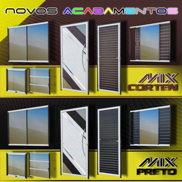 Novos acabamentos Mix Corten e Mix Preto